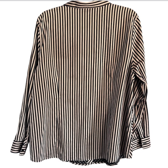 EUC Chicos No Iron Button Down Stripe Top Gold Black size XL - Picture 5 of 11